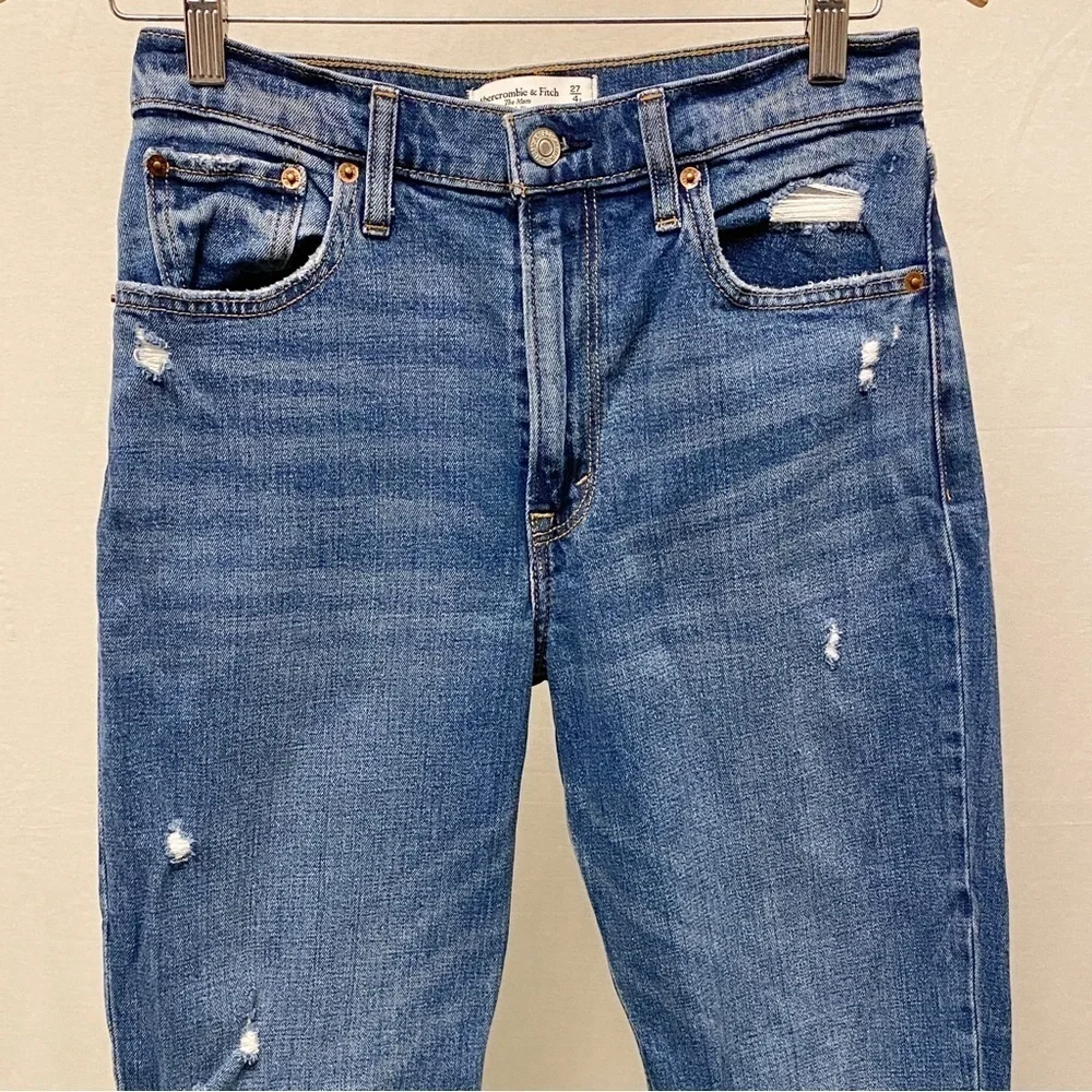 Abercrombie 4 Short (27) Mom High Rise Jeans Distressed Women’s Fray Hems